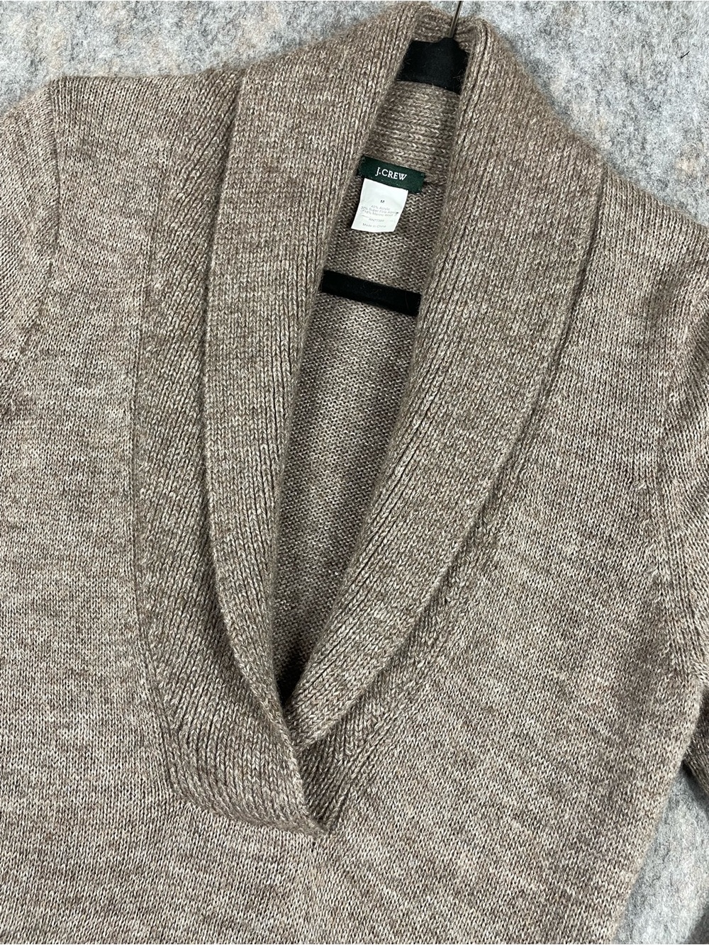 J. Crew Shawl Collar Alpaca Wool Blend Preppy Academia Cozy Sweater - Sz M